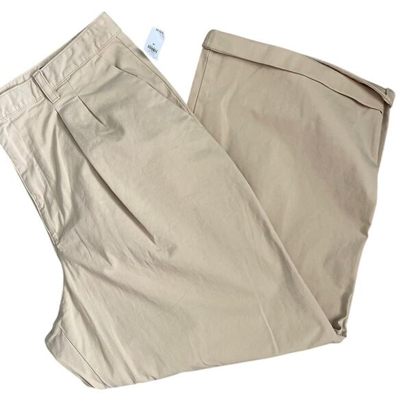 GAP Plus Size High Rise Pleated Wide Leg Khakis with Washwell Size 16 - Picture 9 of 12